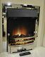 Electric Chrome Surround Remote Control Modern Fireplace Flame Insert Inset Fire