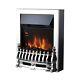 Electric Fire 2kw Led Flame, Warmlite Wl45048 Whitby With Remote Control, Chrome