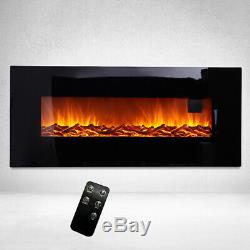 Electric Fire 30/50 Inch LED Insert Wall Mounted Fireplace with Flame Lights UK