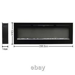 Electric Fire Black 9 Led Color Wall Insert Fireplace 40-100'' Fire Heater 2023