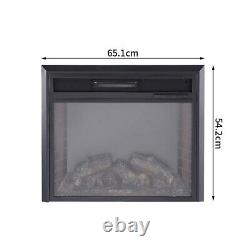 Electric Fire Fireplace Widescreen Flat Glass Wall Heaters LED Flame Effect Fire