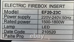 Electric Fire Flame Effect Digital Black 600mm NEW with Remote Control 1500W