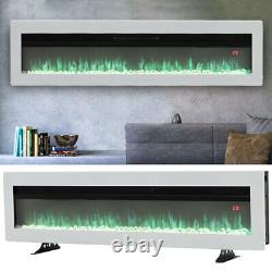 Electric Fireplace Digital LED Freestanding Wall/Insert Mount Fire withMetal Stand