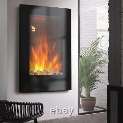 Electric Fireplace Heater Vertical Wall-Mount with Flame Effect Remote Control NEW