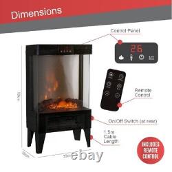 Electric Fireplace Space Heater 2000W Cast Iron Log Burner Effect 2 Heat Setting
