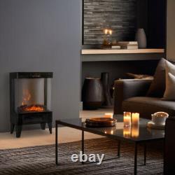 Electric Fireplace Space Heater 2000W Cast Iron Log Burner Effect 2 Heat Setting