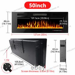 Electric LED Fireplace 12 Colours Flames Insert/Wall Mounted Timer Remote 5060