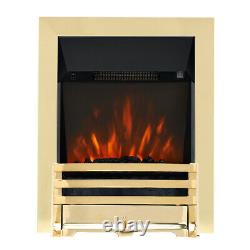Electric Modern Brass Remote 2kw Flame Coal Display Insert Inset Fireplace Fire