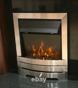 Electric Modern Silver Black Remote 2kw Flame Coal Insert Fireplace Led Fire