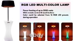 Electric Patio Heater with 16 Interchangeable LED Color