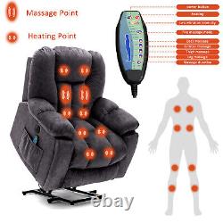 Electric Power Lift Recliner Chair Massage Single Sofa Lounge with Remote Control