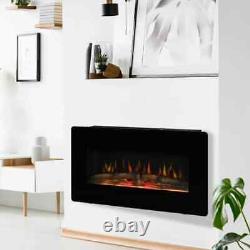 Electric Wall-Mounted Fireplace Heater Adjustable Flame Effect, Remote Control