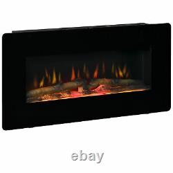 Electric Wall-Mounted Fireplace Heater with Flame Effect, Remote Control, Timer