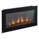 Electric Wall Mounted Log Effect Fireplace Flat Wide Screen 7 Colour Led Flame