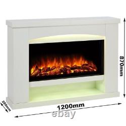 Endeavour Fires Duggleby Electric Fireplace in an Off White MDF Fire Suite