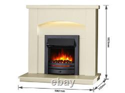 Endeavour Fires New Cayton Electric Fireplace Suite, Black Trim and Fret