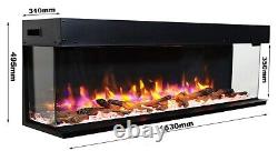 Endeavour Fires Rosedale(L)3D Media Wall Electric Fire with 13 LED Flame Colors