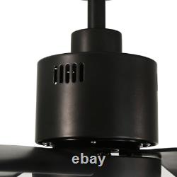 FINXIN Ceiling Fan with Lamp, Light and Remote Control Black