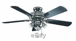 Fantasia Gemini 42in Ceiling Fan and Light Pewter Black with Black Blades 111849