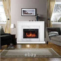 Focal Point Electric Fire Suite Easton 2kW White LED Flame Effect Remote Control