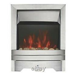 Focal Point Lulworth Stainless Steel Switch Control Inset Electric Fire