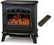 Galleon Fires Castor Electric Stove With Remote -led Log Flame Effect Black