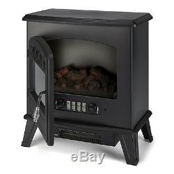 Galleon Fires CASTOR Electric Stove with remote -LED Log Flame Effect Black