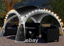 Garden Hot Tub Gazebo XL Dome 3.5m Led withRemote Control & Side Panels Shelter