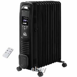 HOMCOM 2720W Oil Filled Portable Radiator Heater with Remote Control Black