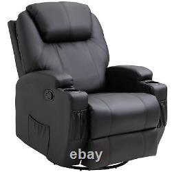 HOMCOM 8-Point Massage Recliner Chair Sofa Rocking Swivel With Remote Control