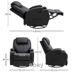 HOMCOM 8-Point Massage Recliner Chair Sofa Rocking Swivel With Remote Control
