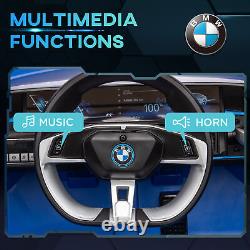 HOMCOM BMW i4 Licensed 12V Kids Electric Ride-On Car with Remote Control Blue
