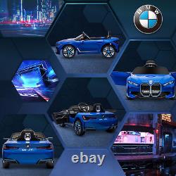 HOMCOM BMW i4 Licensed 12V Kids Electric Ride-On Car with Remote Control Blue
