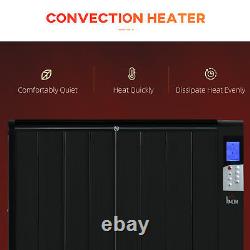 HOMCOM Convector Radiator Panel Space Heater Freestanding / Wall-mounted Black