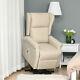 Homcom Electric Rise Linen Fabric Recliner Armchair Power Withremote Control White
