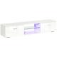 Homcom High Gloss Tv Stand Cabinet With Led Lights Remote Control Cupboard White