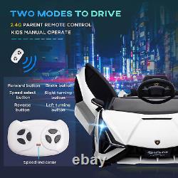 HOMCOM Lamborghini SIAN 12V Kids Electric Ride On Car Remote Control White