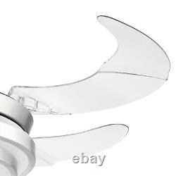 HOMCOM Retractable Ceiling Fan with Light, Dimmable LED lighting Fan for Bedroom