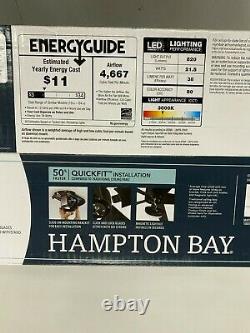 Hampton Bay Mara Ceiling Fan 54 in. LED Matte Black with Light & Remote Control