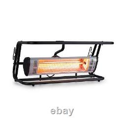 Heater Infrared Radiant Space Outdoor Patio Heating 1500W LED Black