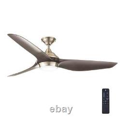 Home Decorators Collection Bachton 60 in. LED DC motor Brushed Nickel Ceiling Fan