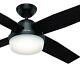 Hunter 52 Contemporary Ceiling Fan In Matte Black With Led Light And Remote