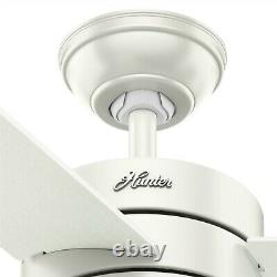 Hunter 52 in. Modern Caged Ceiling Fan with LED Light and Remote in Fresh White