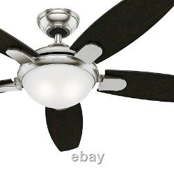 Hunter 54 in. Contemporary Ceiling Fan in Brushed Nickel with LED Light & Remote