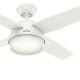 Hunter Fan 44 In Contemporary Fresh White Ceiling Fan With Light Kit And Remote