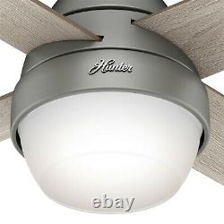 Hunter Fan 52 in Contemporary Matte Silver Indoor Ceiling Fan w Light and Remote