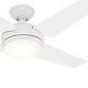 Hunter Fan 52 Inch Casual White Indoor Ceiling Fan With Light Kit, 4 Blades