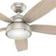 Hunter Fan 52 Inch Modern Matte Nickel Indoor/outdoor Ceiling Fan With Light Kit
