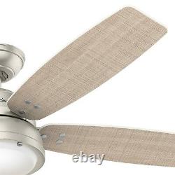 Hunter Fan 52 inch Modern Matte Nickel Indoor/Outdoor Ceiling Fan with Light Kit
