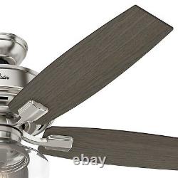 Hunter Fan 52 inch Traditional Brushed Nickel Ceiling Fan with Remote Control